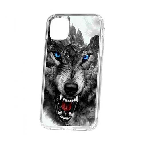 Чехол Apple iPhone 11 Kruche Print Волк в Теле2