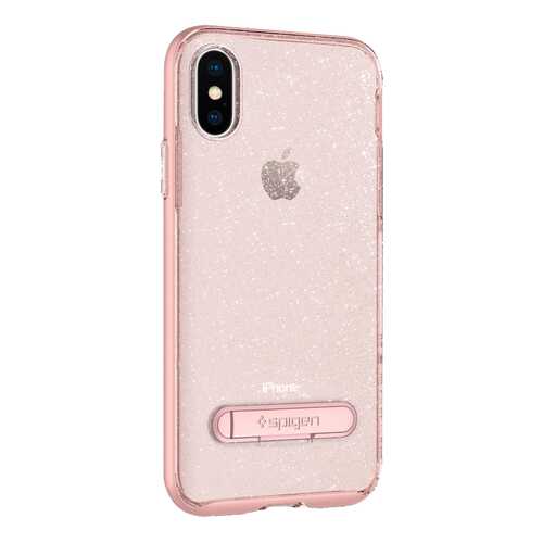 Чехол Apple Spigen Crystal Hybrid Glitter для iPhone X розовый 057CS22150 в Теле2