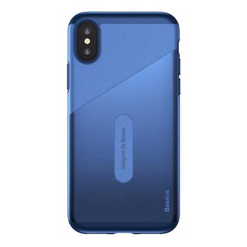 Чехол Baseus Card Pocket Case (WIAPIPHX-KA15) для Apple iPhone X (Dark Blue) в Теле2