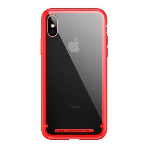 Чехол Baseus See-through Glass для iPhone X Red в Теле2