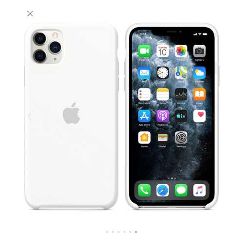 Чехол для Apple iPhone 11 Pro Max Silicone Case White (MWY1TFE/A) в Теле2