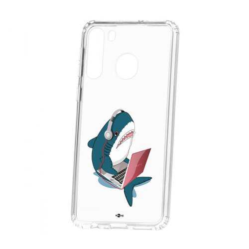 Чехол Kruche Samsung Galaxy A21 Print Акула в Теле2