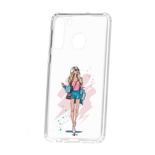 Чехол Kruche Samsung Galaxy A21 Print Fashion Girl в Теле2