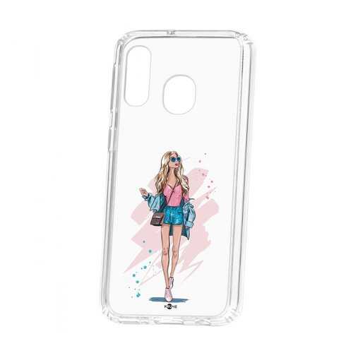 Чехол Kruche Samsung Galaxy A40 2019 Print Fashion Girl в Теле2