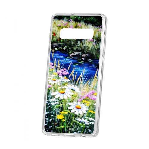 Чехол Kruche Samsung Galaxy S10+ Print Ромашки у ручья в Теле2