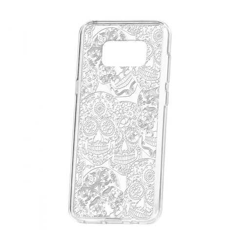 Чехол Kruche Samsung Galaxy S8 Plus Print Skull White в Теле2