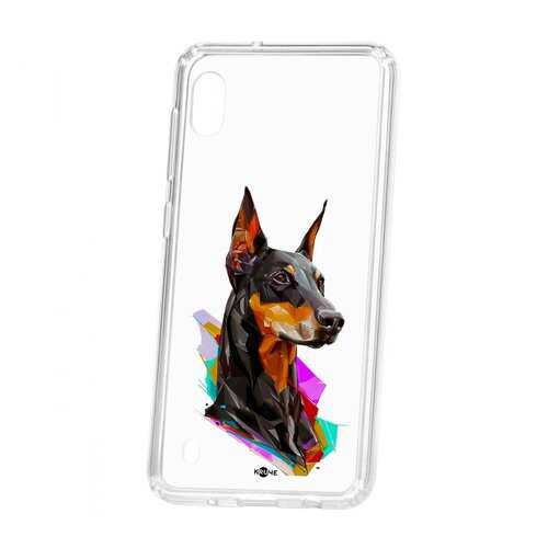 Чехол Samsung Galaxy A10 2019 Kruche Print Доберман в Теле2