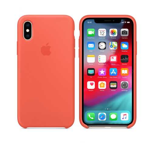 Чехол Silicone Case для Apple iPhone X / Apple iPhone XS Nectarine (MV8BFE/A) в Теле2