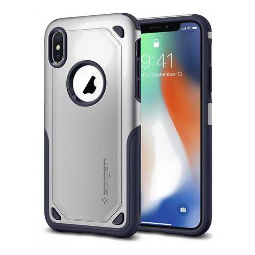 Чехол Spigen Hybrid Armor (057CS22352) для Apple iPhone X (Satin Silver) в Теле2