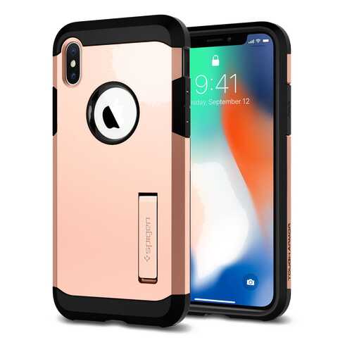 Чехол Spigen Tough Armor для Apple Apple iPhone X Blush Gold (057CS22162) в Теле2