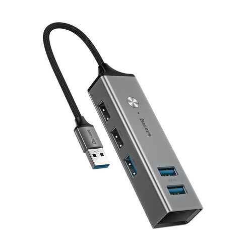 Адаптер Baseus Cube USB to USB3.0*3+USB2.0*2 HUB Adapter Dark Gray в Теле2