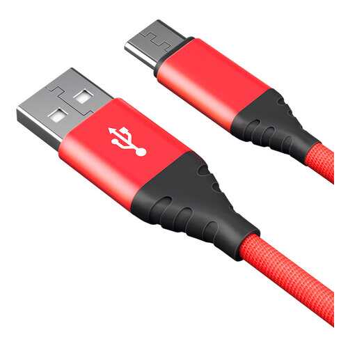 Кабель AKAI CBL208RD USB А-microUSB, красный в Теле2