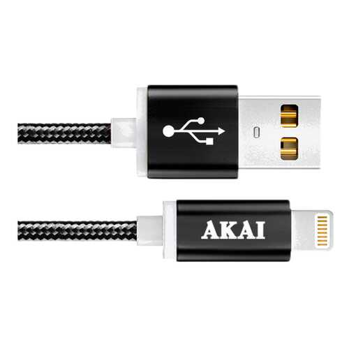 Кабель AKAI Lightning 1м Black в Теле2