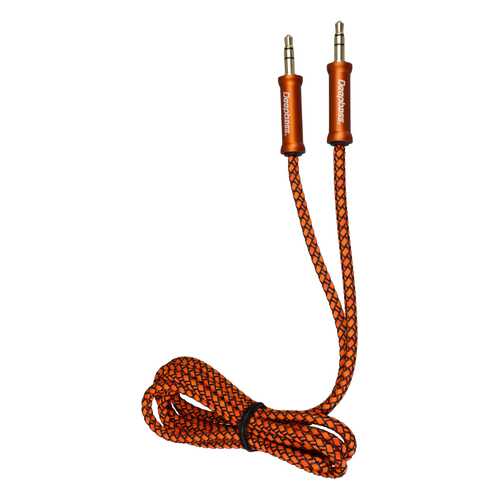 Кабель AUX AC323 Deepbass 3.5mm Плетеный Orange в Теле2