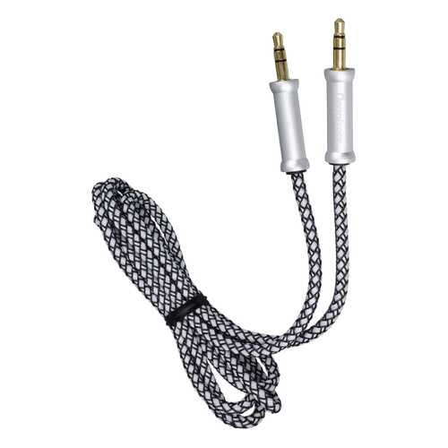 Кабель AUX AC323 Deepbass 3.5mm Плетеный Серебро в Теле2