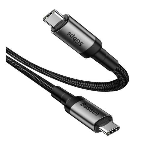 Кабель Baseus Cafule series cable Type-C PD3.1 Gen1 60W(20V/3A) 1м Black/Grey (CATKLF-RG1) в Теле2