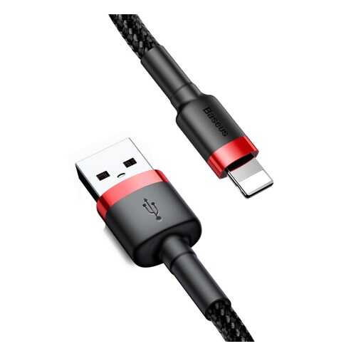 Кабель Baseus Cafule USB - Lightning 2A 3м Black/Red (CALKLF-R91) в Теле2