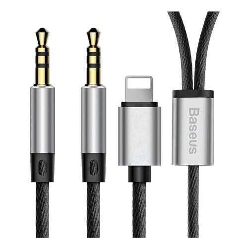 Кабель Baseus L33 Lightning 3.5 mm to 3.5 mm AUX Audio Cable 1.2m Silver/Black в Теле2