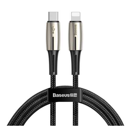 Кабель Baseus Waterdrop Data Cable Type-C-Lightning PD 18W 1,3 м Black/Grey (CATLRD-01) в Теле2