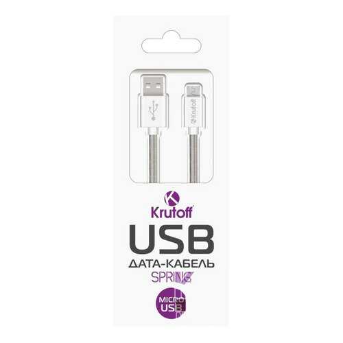 Кабель Krutoff Spring Micro-USB 1м White в Теле2