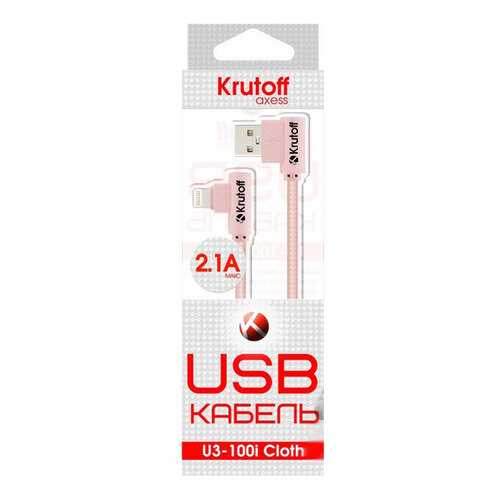 Кабель Krutoff U3-100i Cloth Lightning 1м Rose в Теле2