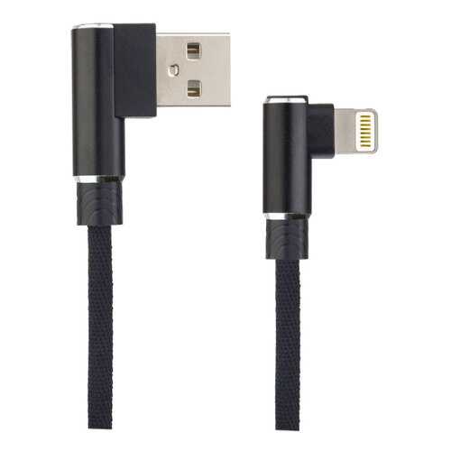 Кабель Perfeo для iPhone, USB - 8 PIN (Lightning), угловой, черный, длина 1 м в Теле2