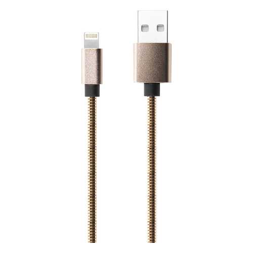 Кабель Red Line S7 USB - 8-pin, металлическая обмотка, Gold в Теле2