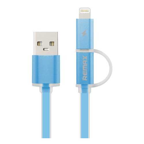 Кабель REMAX Aurora 2 в 1 (micro USB + iPhone Lightning) 1m, Blue в Теле2