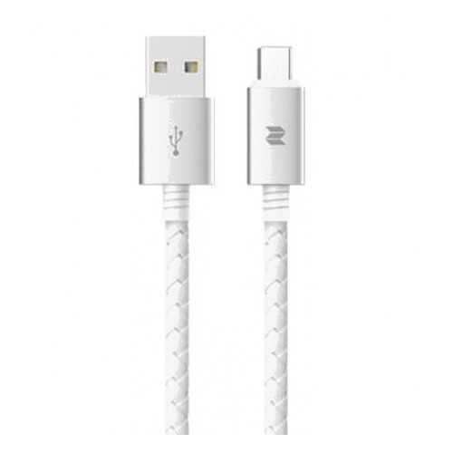 Кабель ROCK Metal & leather microUSB 1м White в Теле2