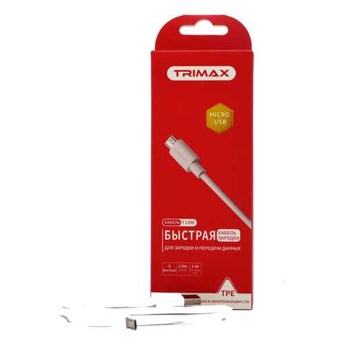 Кабель Trimax Micro-USB T18M 1m White в Теле2