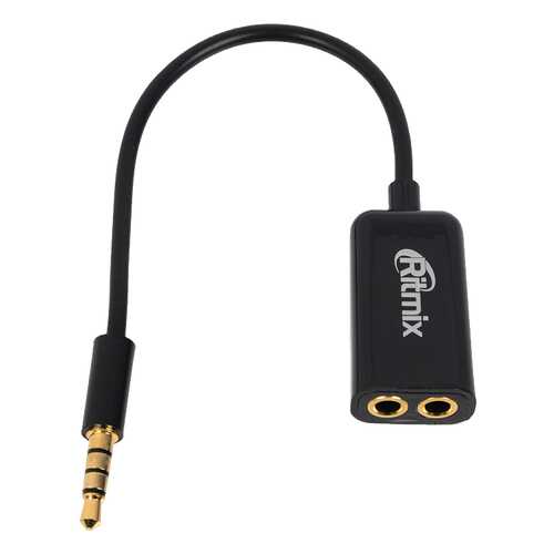 Разветвитель Ritmix RAS-150 jack 3.5-2*jack 3.5, 0,15m Black в Теле2