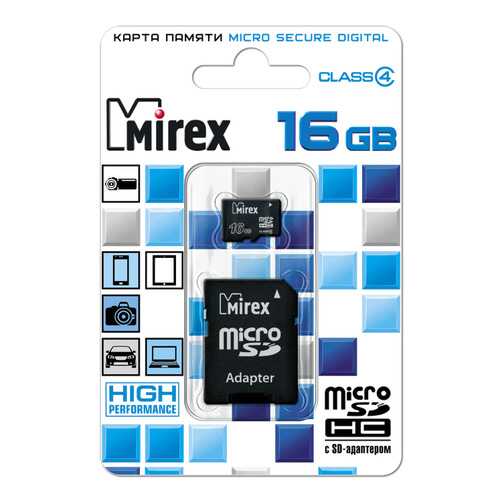 Карта памяти MIREX Micro SDHC 16GB в Теле2