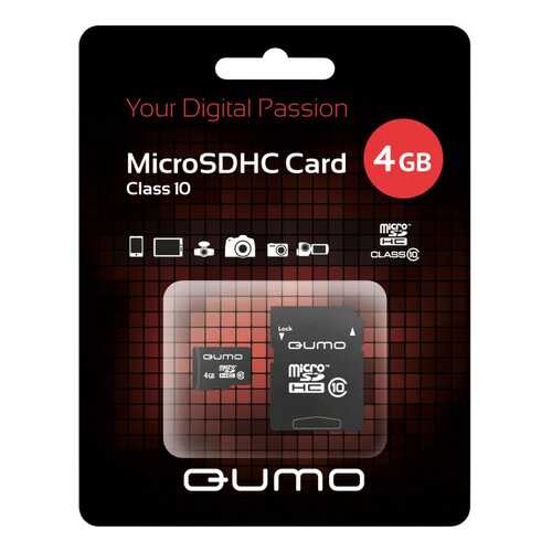 Карта памяти Qumo Micro SDHC QM4GMICSDHC10 4 GB в Теле2