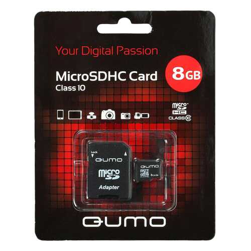 Карта памяти QUMO Micro SDHC QM8GMICSDHC10 8GB в Теле2