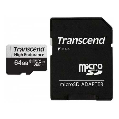 Карта памяти Transcend microSDXC Class 10, UHS-I U1, High Endurance, (SD адаптер) в Теле2