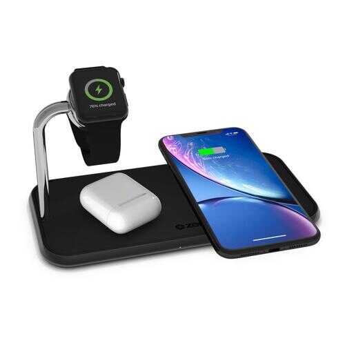 Беспроводное зарядное устройство Zens Dual+Watch Aluminium Wireless Charger ZEDC05B Black в Теле2