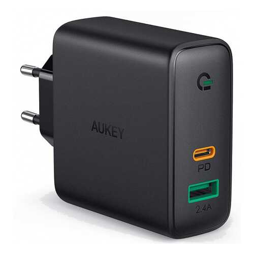 Сетевое зарядное устройство Aukey Dual-Port 60W PD Wall Charger with Dynamic Detect Black в Теле2