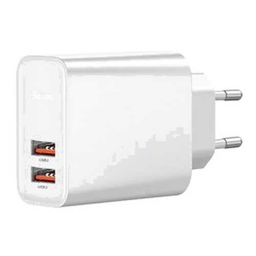 Сетевое зарядное устройство Baseus Speed Dual QC3.0 Quick charger USB+USB 30W White в Теле2