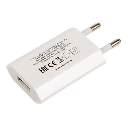 Сетевое зарядное устройство Blast BHA-111 1 USB 1A White в Теле2