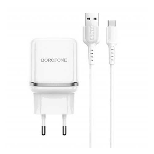 Сетевое зарядное устройство Borofone BA36A 1USB 3A 1м White в Теле2