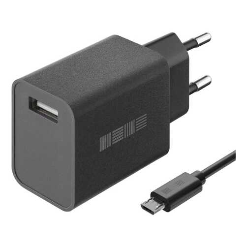 Сетевое зарядное устройство InterStep New RT:1*USB 2A, кабель microUSB 1м, Black в Теле2