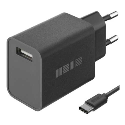 Сетевое зарядное устройство InterStep New RT:1*USB 2A, кабель USB Type-C 1м, Black в Теле2