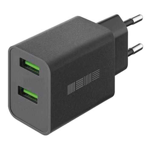 Сетевое зарядное устройство InterStep New RT:2*USB(30W) 2.4A QuickCharge3.0, Alu Black в Теле2