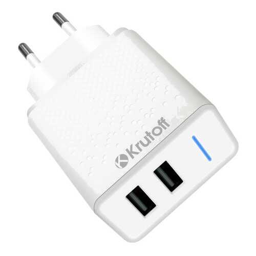 Сетевое зарядное устройство Krutoff CH-07 2xUSB, 2.4A (white) в Теле2