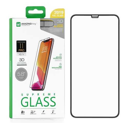 Защитное стекло AMAZINGthing SupremeGlass Hot Bending 3D Black 0.3mm для Apple iPhone X в Теле2