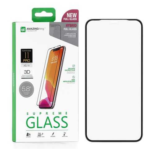 Защитное стекло AMAZINGthing SupremeGlass Hybrid 3D Black 0.2mm для Apple iPhone X в Теле2