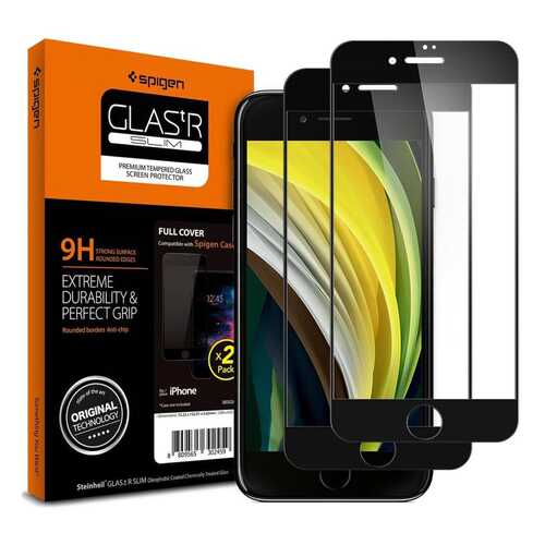 Защитное стекло Spigen Glas.tR Slim Full Cover (AGL01315) для iPhone 7/8/SE 2020 (Black) в Теле2