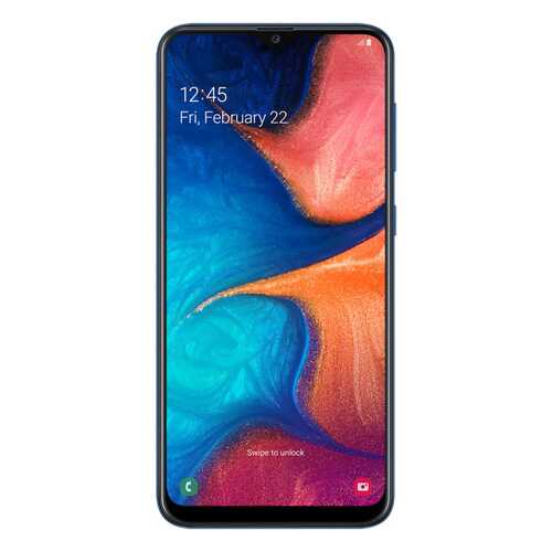 Смартфон Samsung Galaxy A20 (2019) 32Gb Blue (SM-A205F) в Теле2